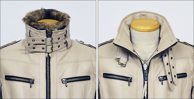 Haruf（ハルフ） 本革 ダウンジャケット レザージャケット ライダース