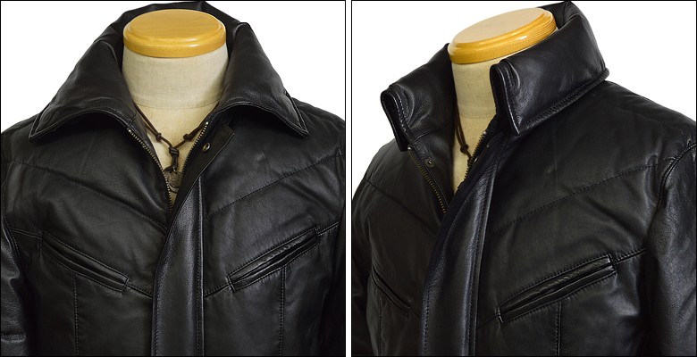 Haruf（ハルフ） レザージャケット レザーダウンジャケット メンズ 本