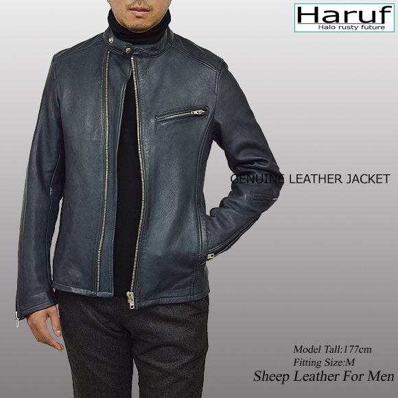 新品タグ付き♡HARUF 羊革 シングルライダースジャケット ハンドメイド 新品タグ付き♡HARUF 羊革 シングルライダースジャケット