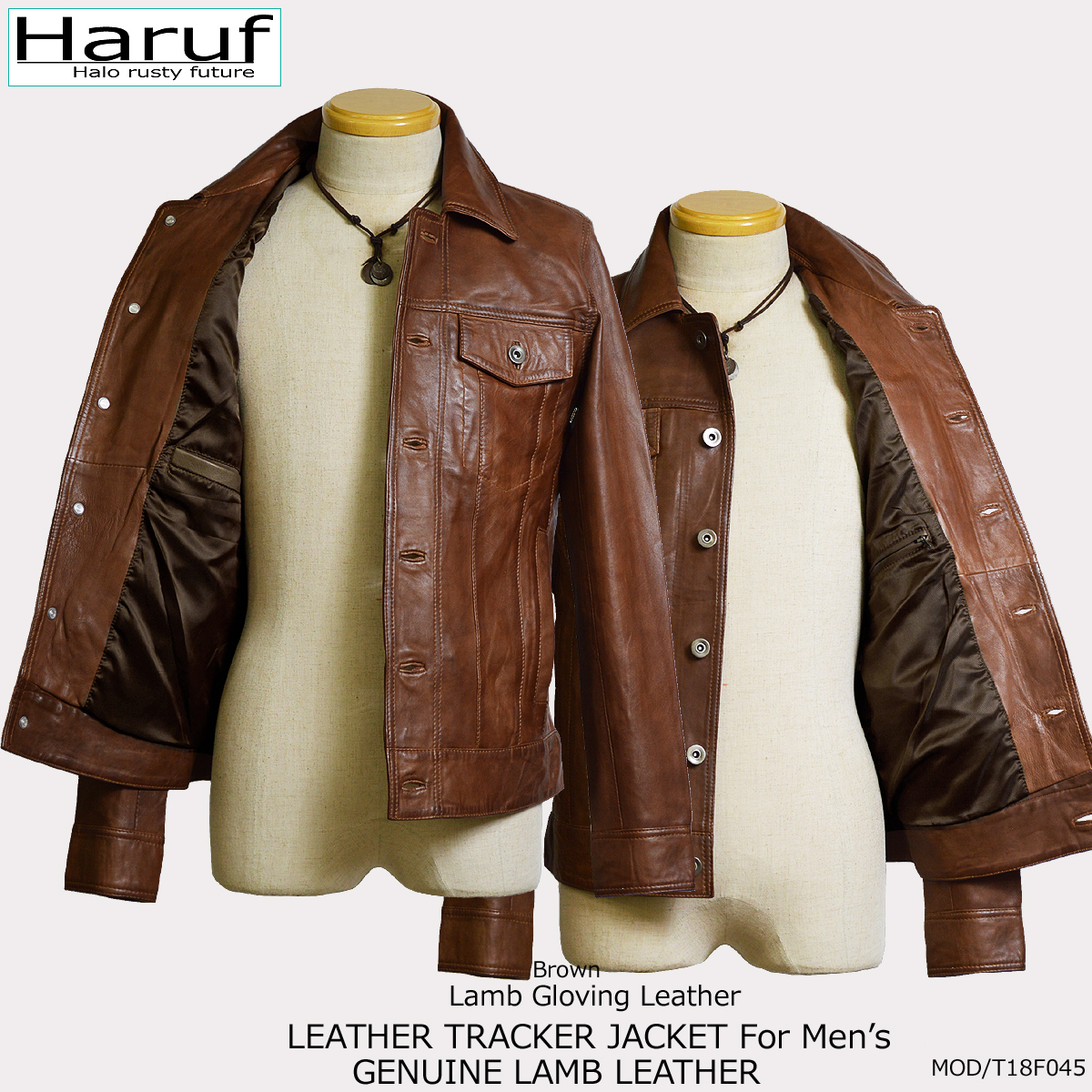 Haruf（ハルフ） 革ジャン レザージャケット メンズ 本革 ラムレザー