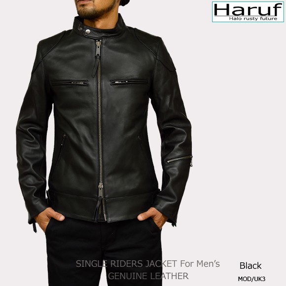 Haruf シングル ライダースジャケット メンズ 本革 レザー