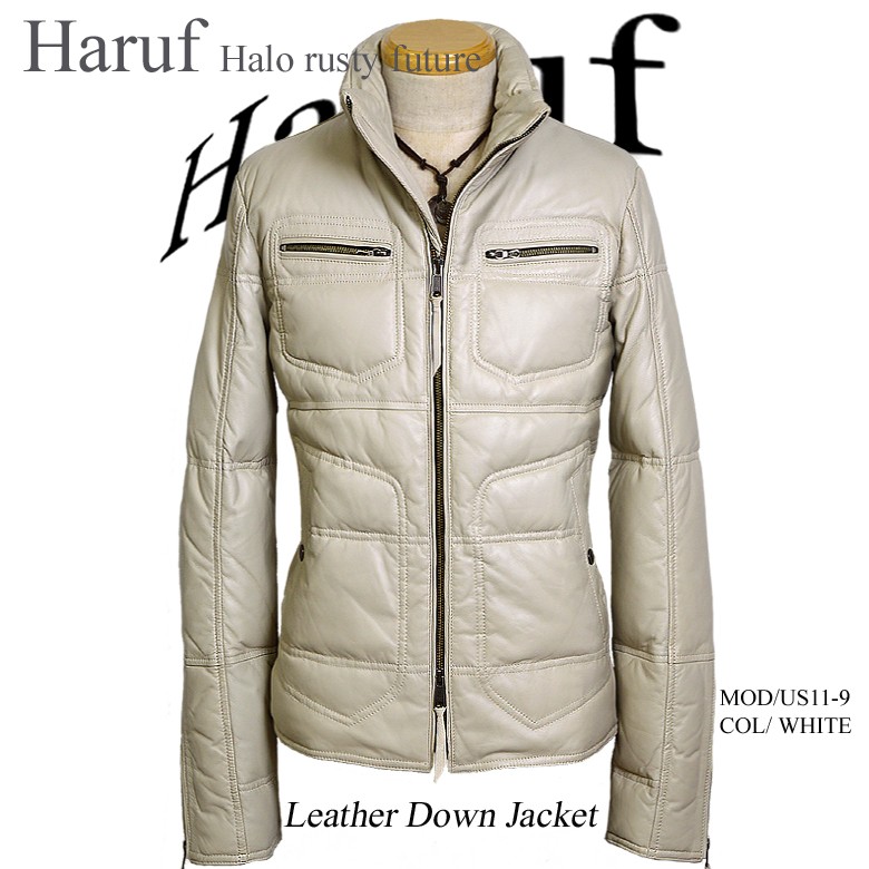 harufラムレザーダウンジャケット Haruf レザーダウンジャケット レザージャケット メンズ 本革 革