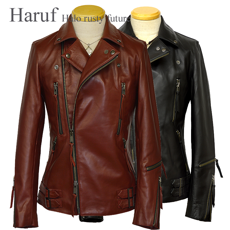 Haruf（ハルフ） レザージャケット ダブル ライダースジャケットメンズ