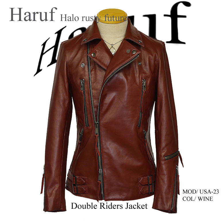 Haruf（ハルフ） レザージャケット ダブル ライダースジャケットメンズ