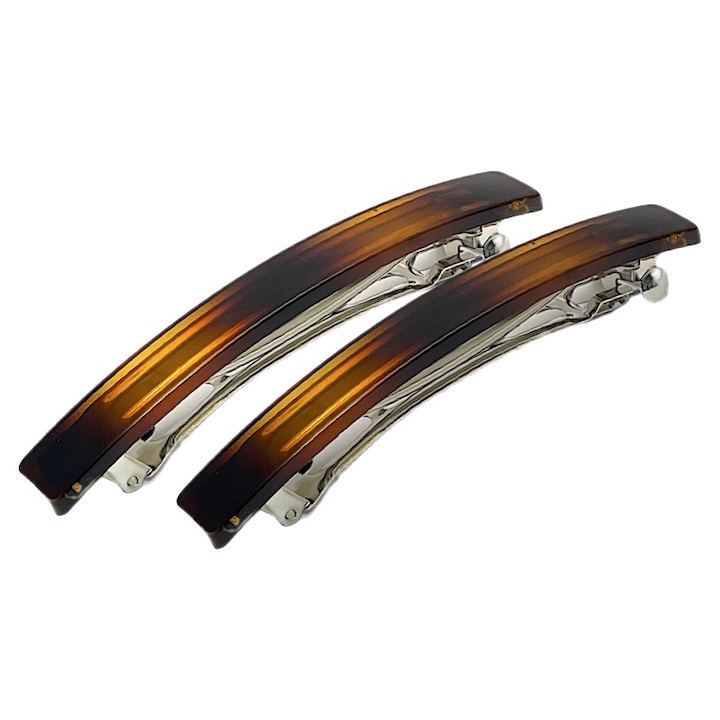 MOORN バレッタ 2個セット 10.4cm 大きめ ヘアクリップ 黒
