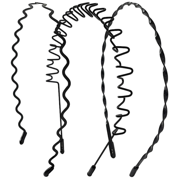 MOORN（モーン） カチューシャ 3本セット メンズ レディース 黒 波