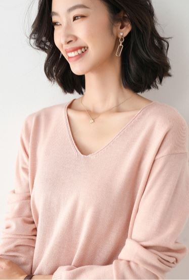 Amazon.co.jp: ニット Vネック 薄手 Sサイズ イエロー