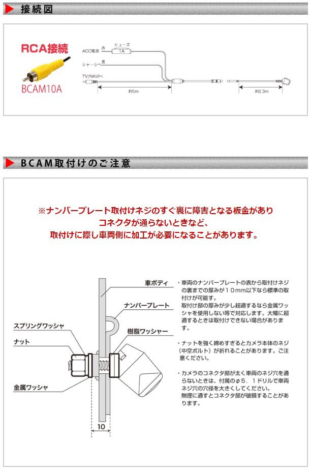 BeatーSonic（ビートソニック） フロントカメラ BCAM10AW / ナンバー