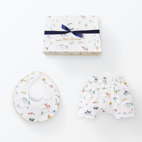 出産祝い 2点セット スタイ パンツ Haruulala 名入れ オーガニック