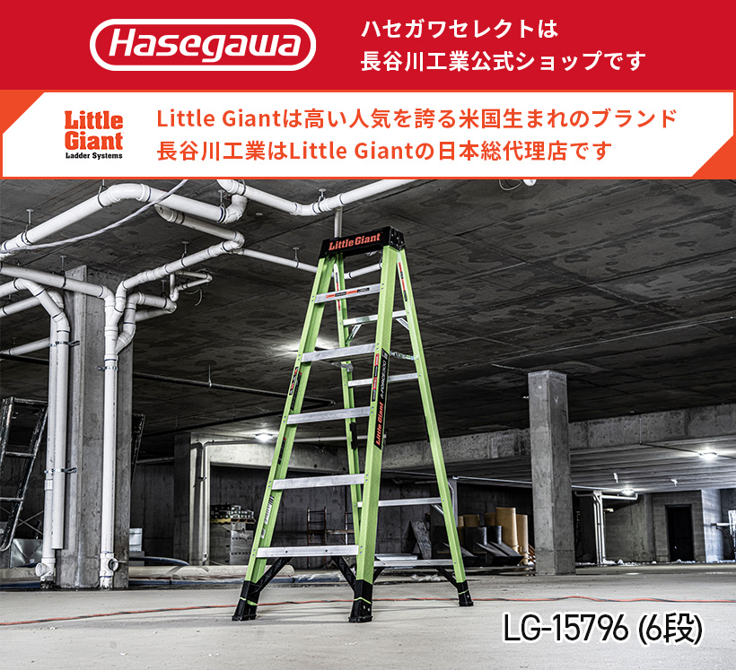 【 LG-15796 】長谷川工業 ハセガワ hasegawa リトルジャイアント littlegiant エーフォース300 6段 脚立 現場作業｜hasegawa-select｜02