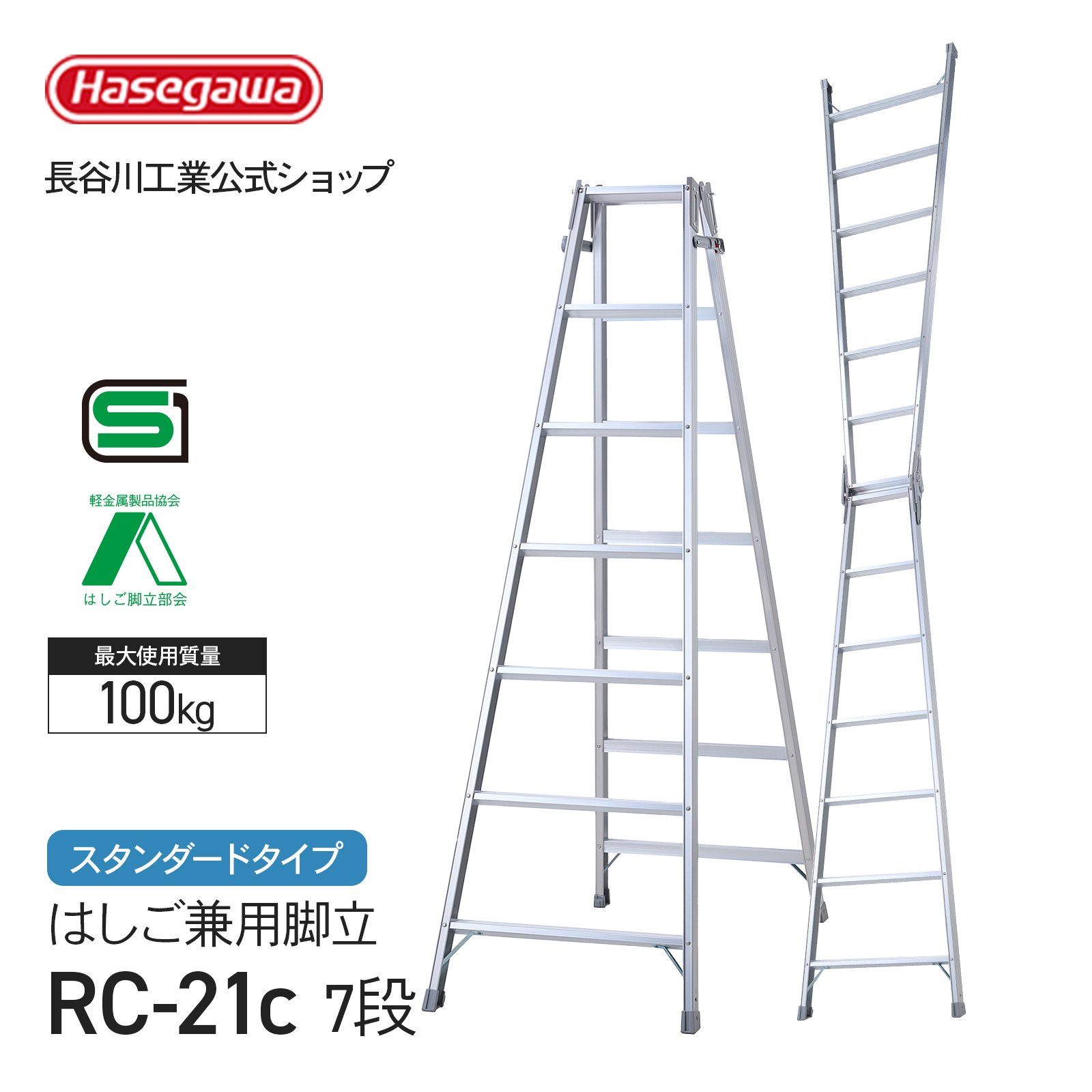 再値下げ‼️ ‼️ ‼️ 長谷川工業◇2連ハシゴ【アルミ製 伸縮形はしご D 