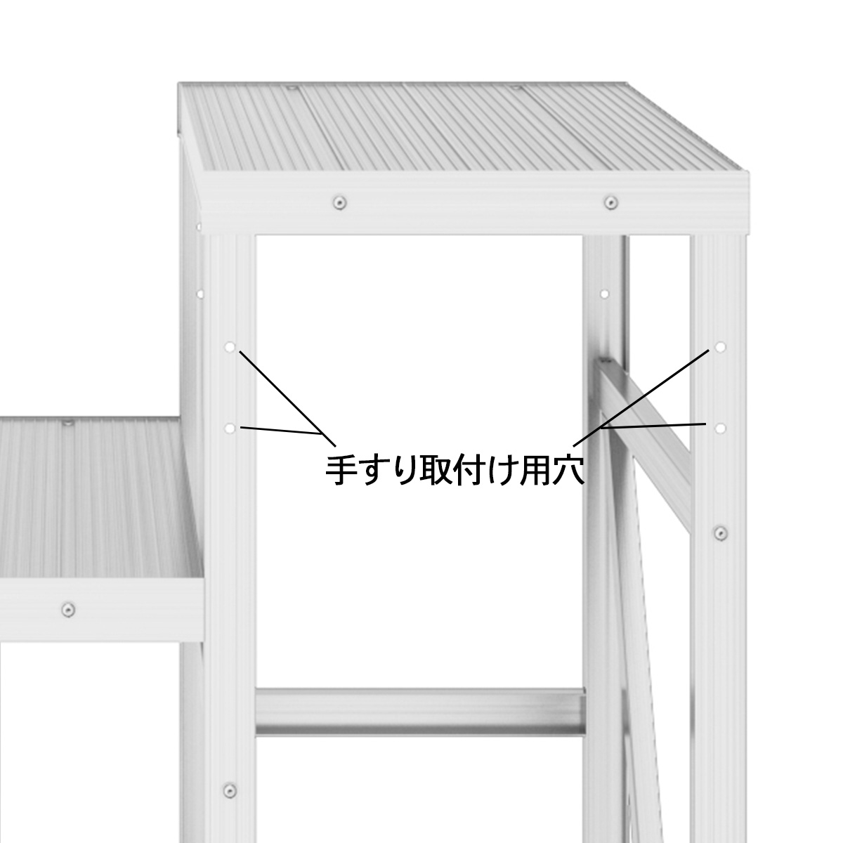 2段作業台 560x460x845 長谷川工業 組立式作業台 ライトステップ 作業台 DB 2段 スジ有り天板