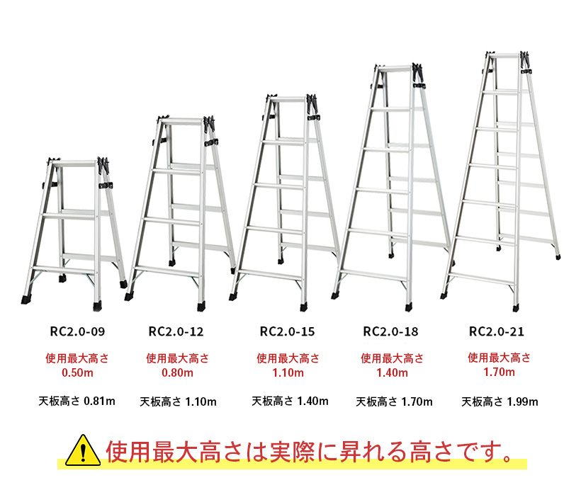 脚立 RC2.0-09 はしご兼用脚立 軽量 3尺 長谷川工業 hasegawa : 16320