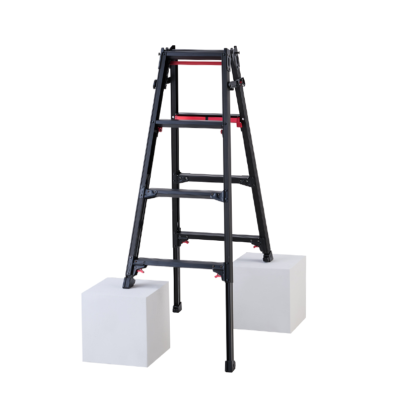 長谷川工業 【 RYRB-12 】ブラック 上部操作 はしご兼用脚立 4段 4尺