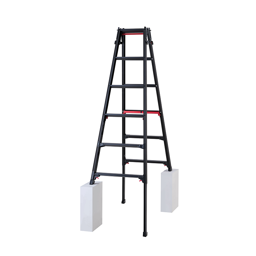 RYRLB-18 】ブラック 上部操作 はしご兼用脚立 6段 6尺