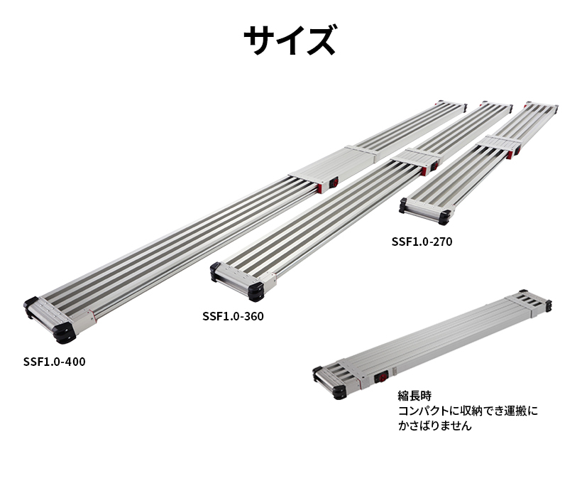 足場板 SSF1.0-270 足場板 スノコ式 2点支持 伸縮 2.72m 長谷川工業