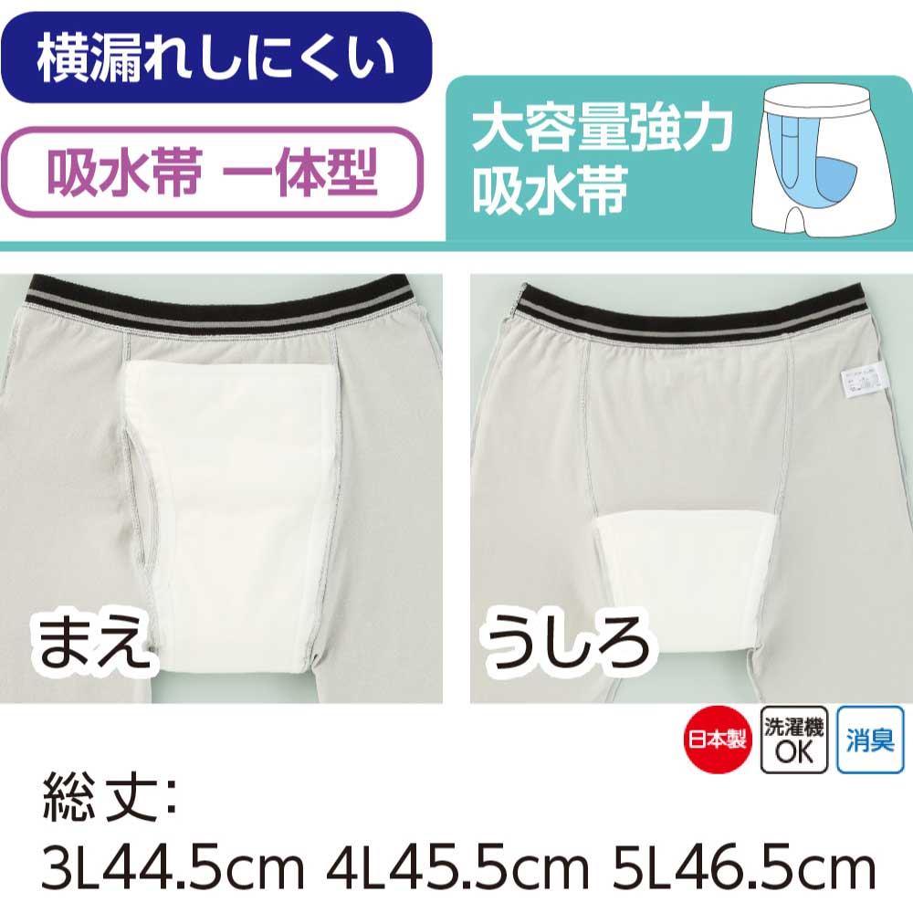 メンズ失禁パンツ 尿バッグ付き 洗える漏れ防止ブリーフ Mサイズ　匿名配送　　同 日本製 尿漏れパンツ 失禁パンツ 大失禁 300cc ボクサーブリーフ 介護