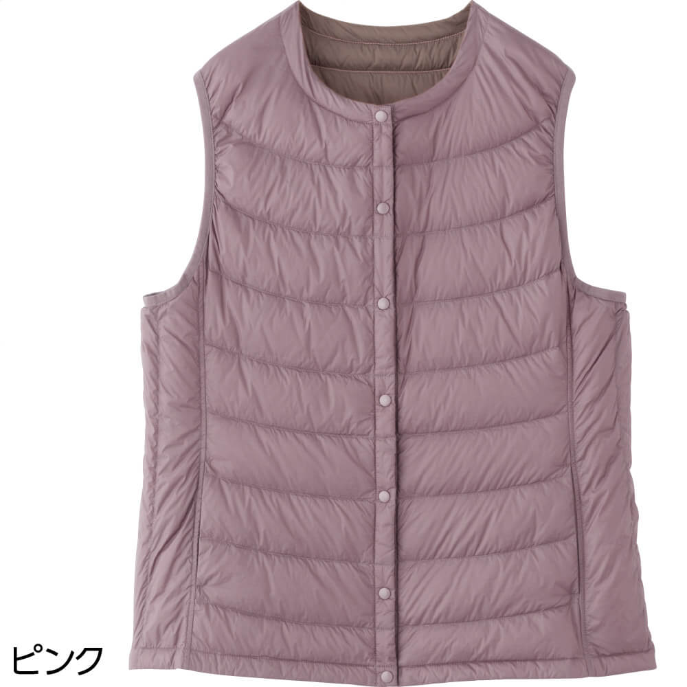 ハナサンテラス 軽量リバーシブル ダウンベスト M~L LL シニア