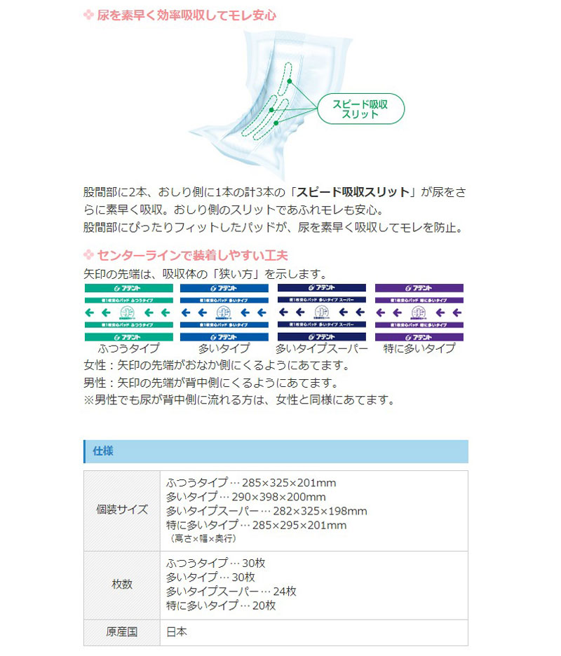 アテント 尿取りパッド 夜1枚安心パッド 約5回吸収 ふつうタイプ 30枚 1袋 大王製紙 エリエール 介護 紙おむつ 大人用 パッドタイプ  :W875113-1009-11048:ハナサンテラス - 通販 - Yahoo!ショッピング