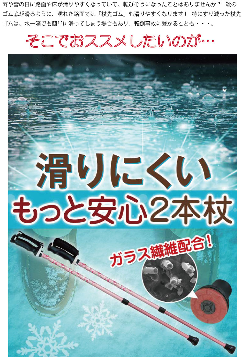 日本製 ウォーキング ポール シナノ もっと安心2本杖 2本1組 SGマーク