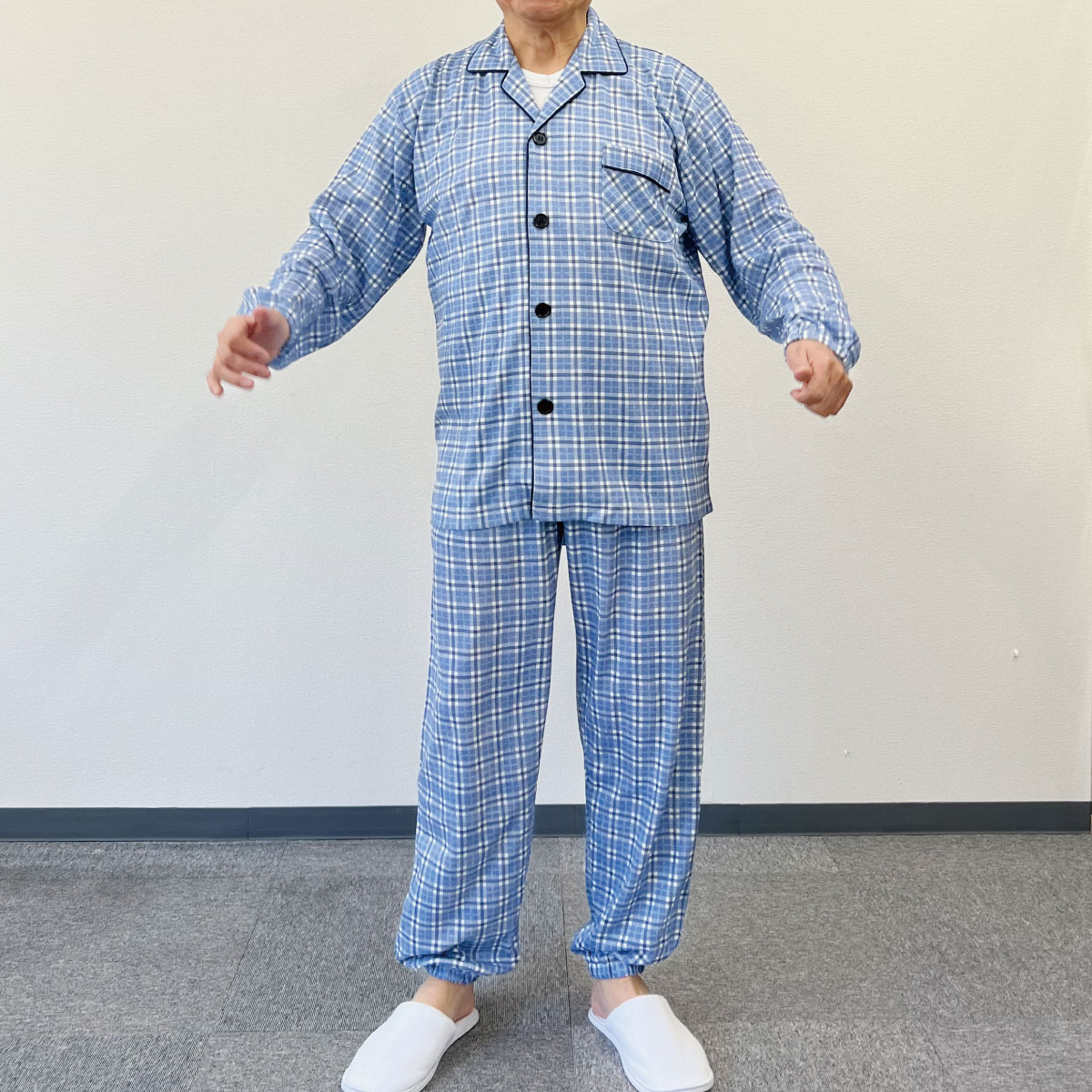 Amazon.co.jp: [浅草きもの市] 介護 パジャマ 男性用 ワンタッチ