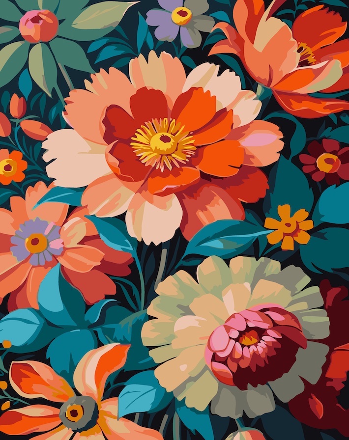 数字油絵 大人の塗り絵 油絵 多肉植物 フレーム付き 塗り絵