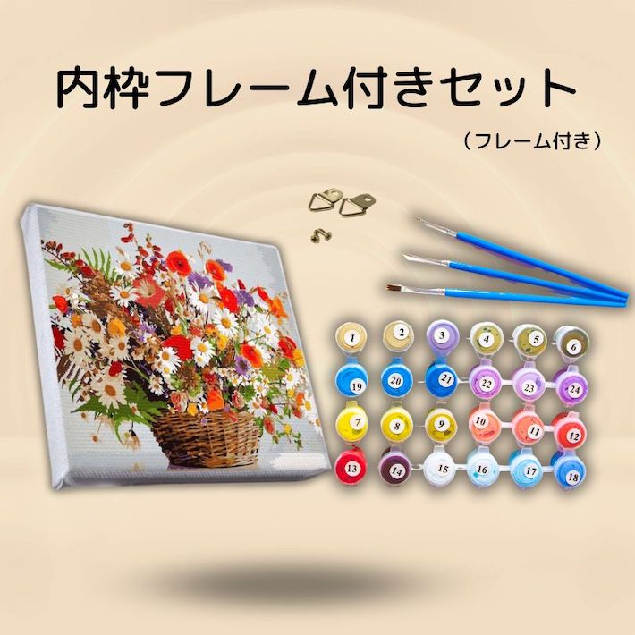 数字塗り絵 ヘッドホンチンパンジー 塗り絵 大人 簡単 フレーム