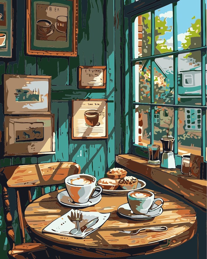 絵の具作品　絵画　海辺の家　ジブリ風 Amazon.co.jp: 風景画 海の絵 アクリル画 アート 自然 絵画 夏