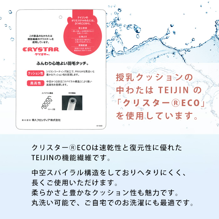 授乳クッション 日本製 洗える 本体+カバー カバー綿100% ブロード 約42×57cm 厚み約15cm 出産準備 出産祝い 送料無料 関連画像3