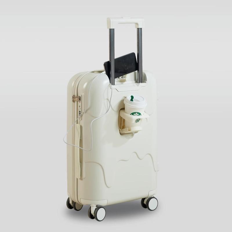 スーツケース アイスクリーム 牛乳 USB充電可能 TSAローク搭載 機内持ち込み カップホルダー ...