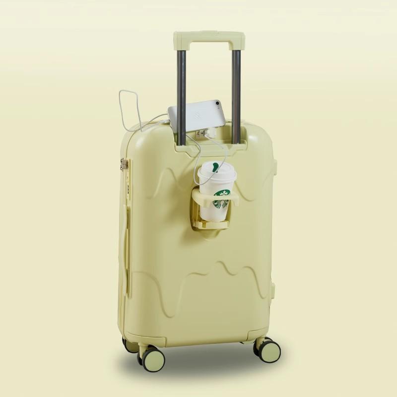 スーツケース キャリーケース アイスクリーム 牛乳 スーツケース USB充電可能 TSAローク搭載 ...