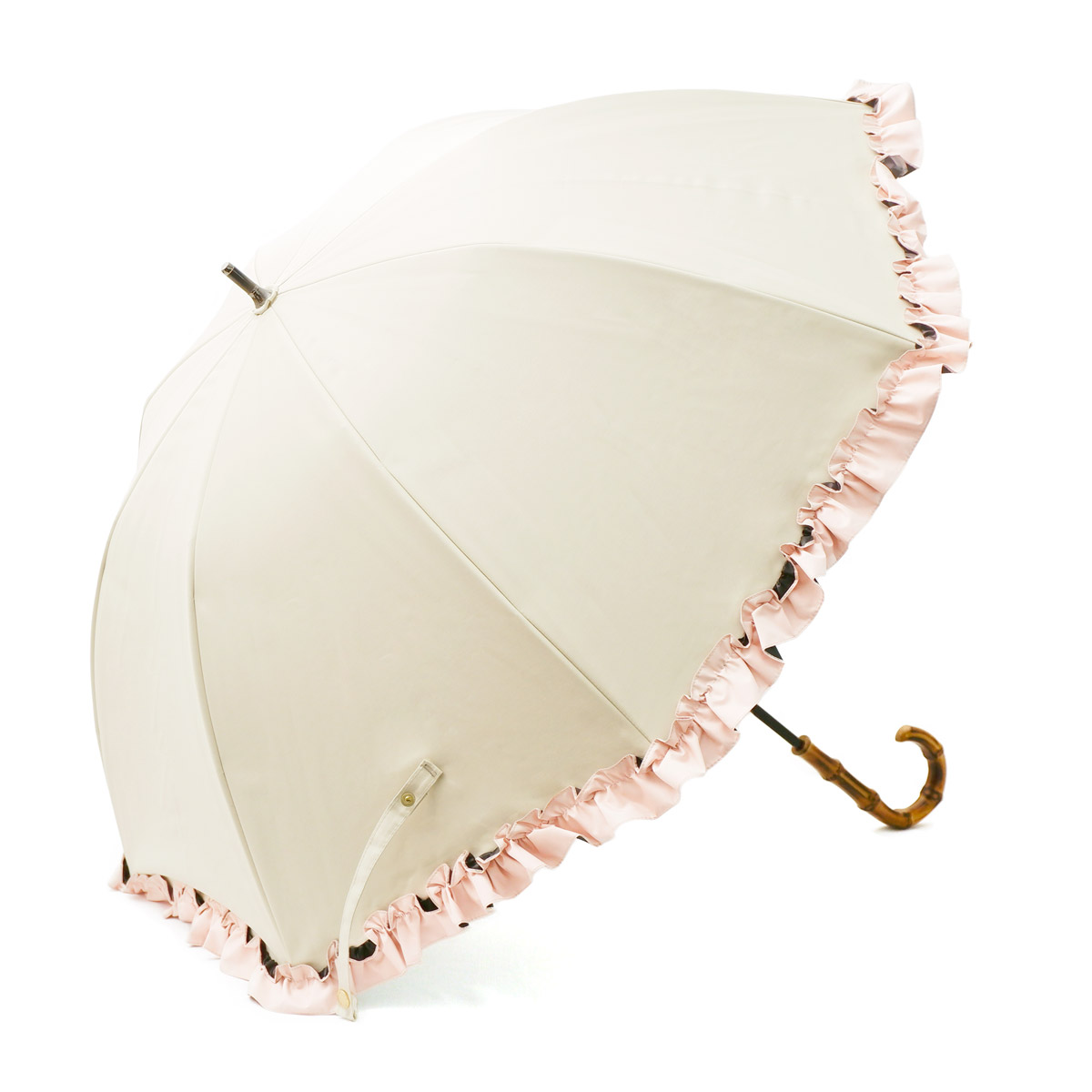 AURELIA COCO 日傘 完全遮光 長傘 日本製 晴雨兼用 フリル 50cm
