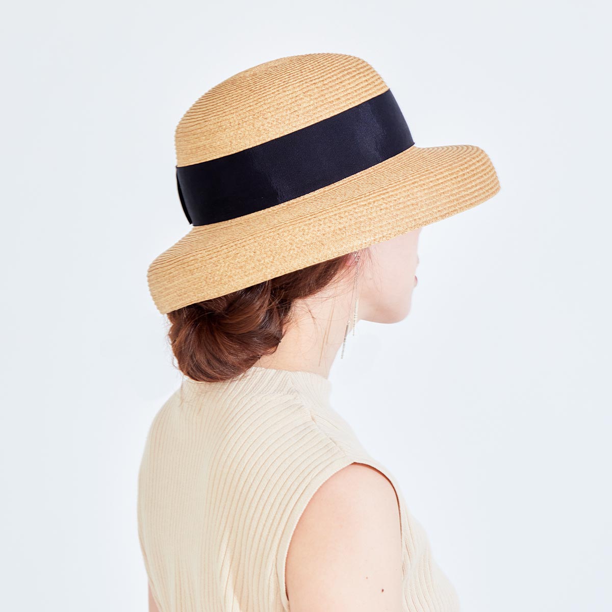 ブレードカサブランカ 日本製 帽子 レディース 麦わら帽子 UV対策 紫外線対策 サイズ調整 つば広 ハット ストローハット あご紐対応 日除け対応 帽子屋ケースタ｜hat-kstyle｜05