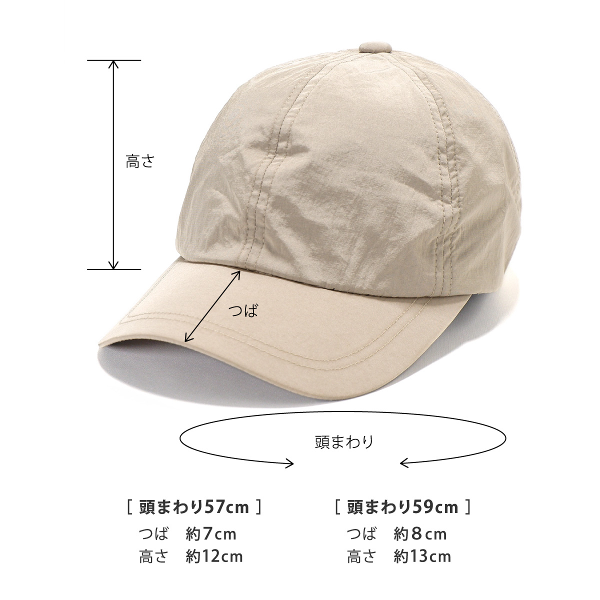 キャップ レディース 深め 帽子 大きいサイズ 無地 撥水 接触冷感 遮光100% UVカット ナイロンキャップ