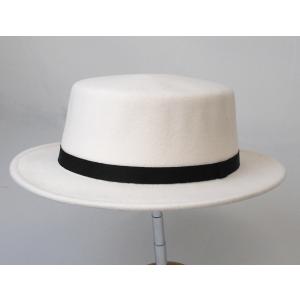 ポリフェルトカンカン帽 帽子 レディース リボン シンプル サイズ調整 おしゃれ かわいい