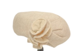 婦人帽子 軽くて暖かい ニット帽 日本製 ダブルニッティング ラッフル ニットベレー ベルモード ラベンダー ベージュ ブラック ミセス 17-168｜hat-nishikawa｜03