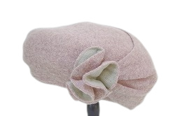 婦人帽子 軽くて暖かい ニット帽 日本製 ダブルニッティング ラッフル ニットベレー ベルモード ラベンダー ベージュ ブラック ミセス 17-168｜hat-nishikawa｜02