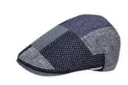 紳士帽子 DAKS パッチワーク メンズ ハンチング SからLL サイズ調節付き 小さい 大きいサイズ  ベージュ ネイビー 日本製 春夏 D1819｜hat-nishikawa｜03