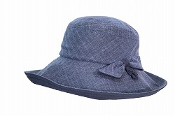 日本製 UVケア カラミ麻 つば広 レディースハット ブルー ローズ ベージュ ブラック M Lサイズ  春夏 ミセス シニアMN524 |  | 01