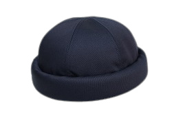 日本製 帽子職人手作り 丸い つば無し帽子 ロールキャップ フィッシャーマン サグキャップ ブラック...