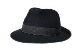 中折れハット メンズ フェルトハット 紳士 帽子 クラッシャブル ウール S M L イタリア製 黒...