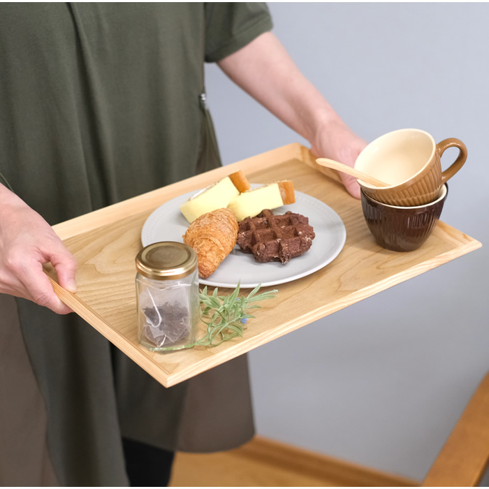 天然木製 尺3寸席盆 木製 ナチュラル カフェ お盆 トレー ランチョン