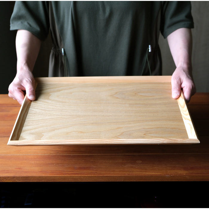 天然木製 尺3寸席盆 木製 ナチュラル カフェ お盆 トレー ランチョン