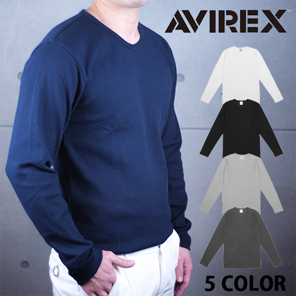 AVIREX（アヴィレックス） 送料無料 Vネック ロングTシャツ カットソー