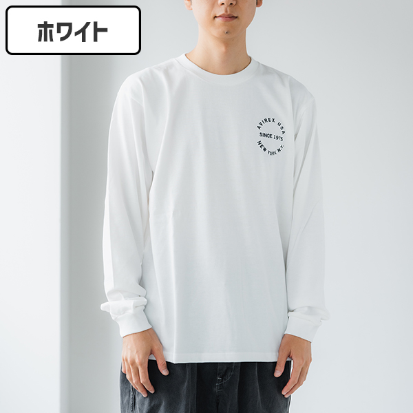 AVIREX アヴィレックス ヴィンテージ ラベル 長袖Tシャツ AVIREX アヴィレックス ヴァ―シティー ロゴ Tシャツ 刺繍 長袖