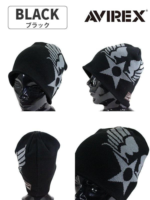 PALACE ×AVIREX ビーニー　ブラックホワイト PALACE ×AVIREX ビーニー ブラックホワイト
