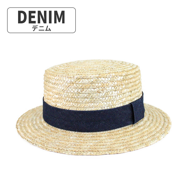 HAT 天然ブレードカンカン帽 メンズ レディース 帽子 アウトドア