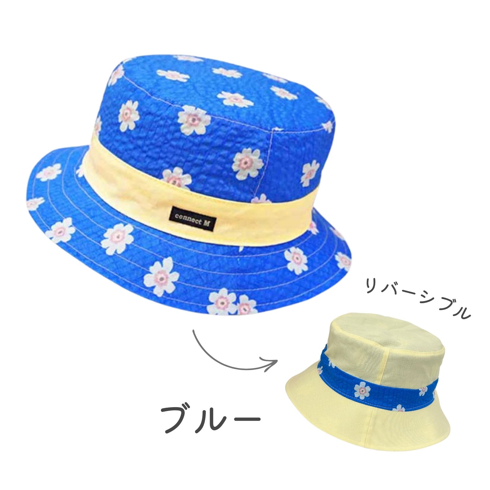 M&Kyoko 帽子マフラーセットリバーシブル エム アンド キョウコ フラワー刺しゅう リバーシブル プチ