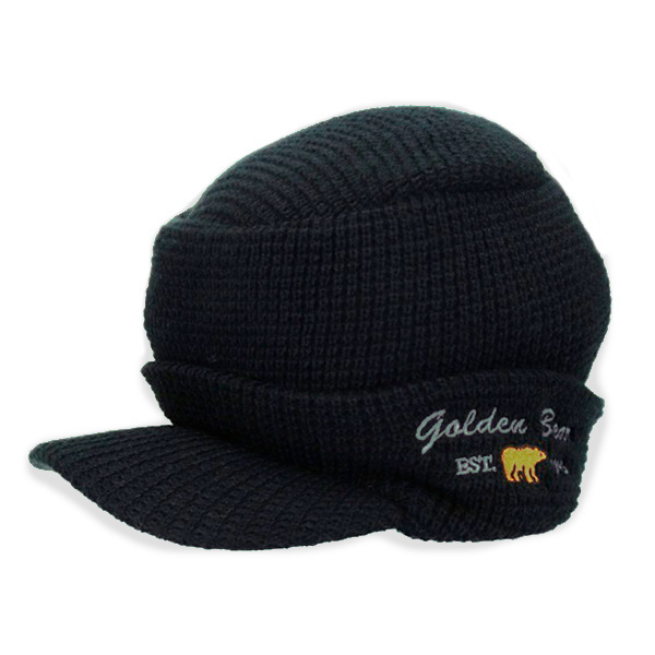 Golden Bear ニットオスロ つば付き 耳あて付き ニット帽 カフキャップ 手洗い 紳士帽子 防寒 帽子 100-127604｜hatshop｜02