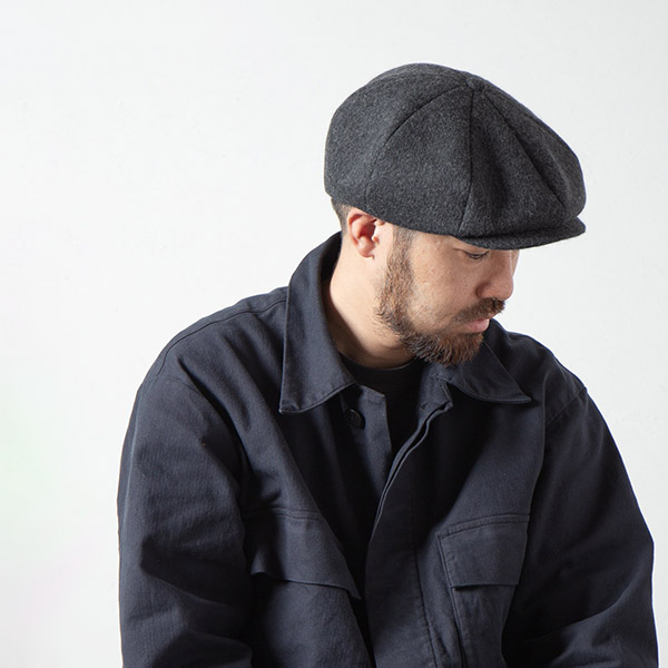 RACAL Wool Melton huge 8Panel Casquette XLサイズ 大きいサイズ 日本製 8パネル キャスケット ニュースボーイキャップ ハンチング ハンキャス ウール メルトン フランネル 起毛 8枚はぎ メンズ 男性 秋 冬 国産 ラカル 帽子 RL-23-1310 RACAL（ラカル） RACAL Wool Melton huge 8Panel Casquette XLサイズ